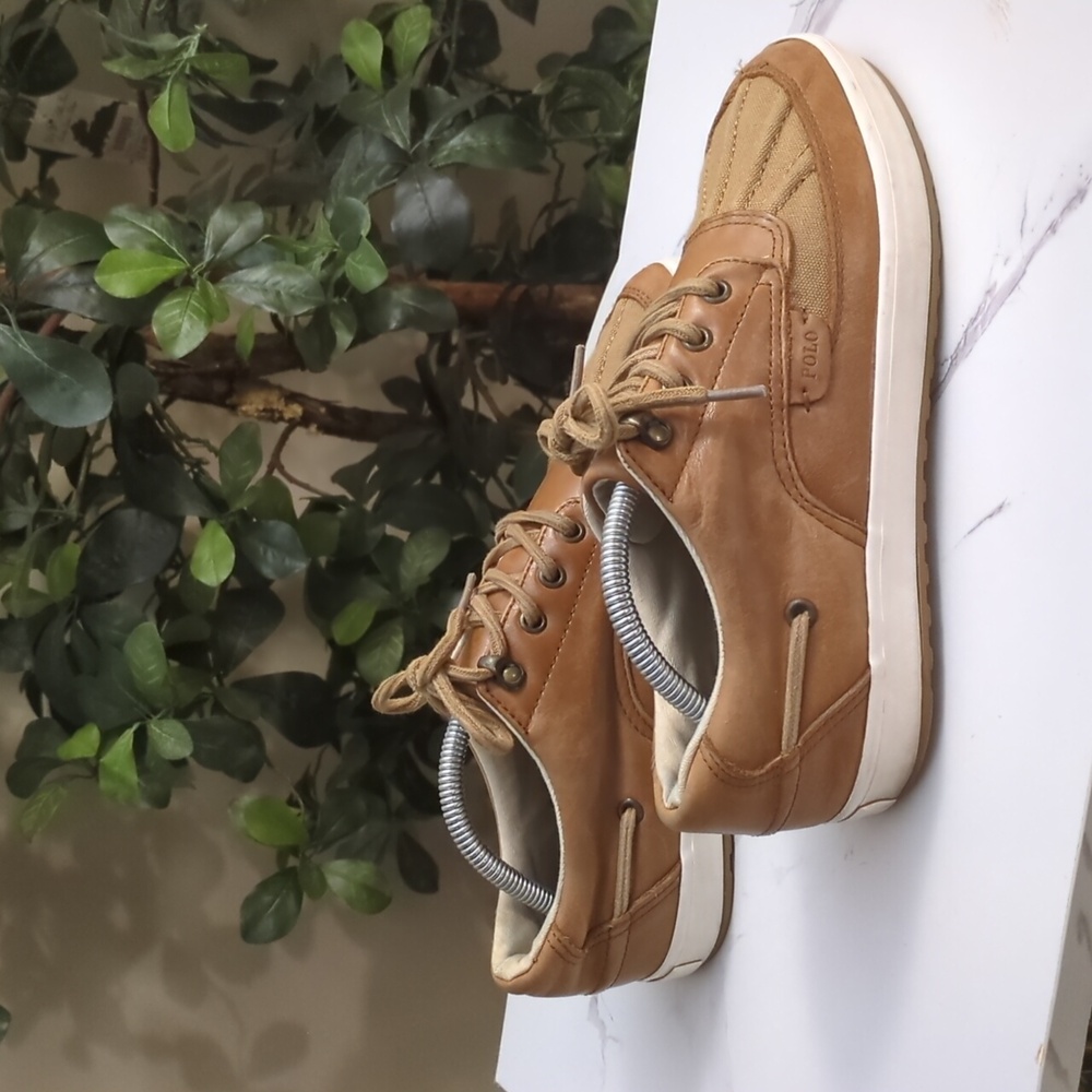 Men's Tan Leather Casual Shoes - Picture 4 of 11